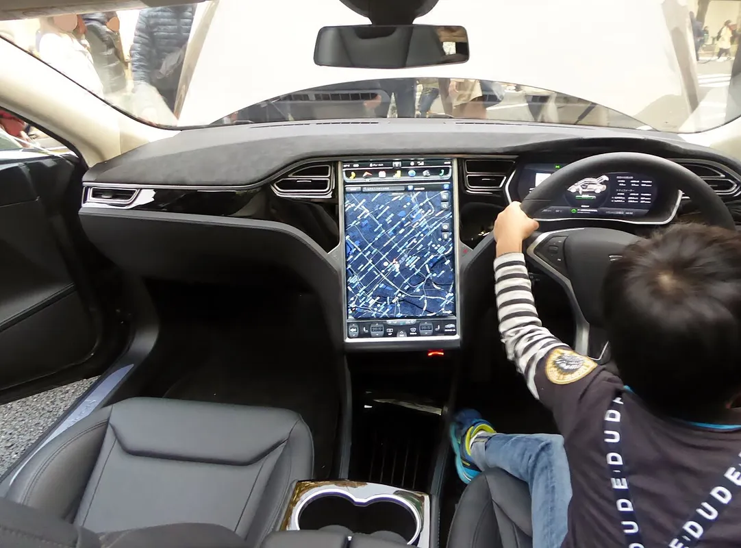 Interieur van een Tesla Model S